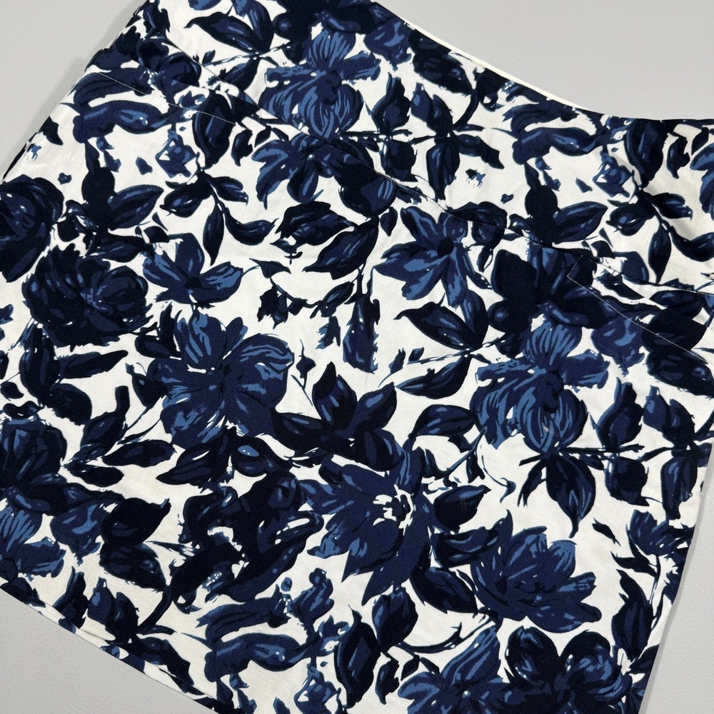 S.C. & Co. Womens‎ Floral Skort Navy White Blue Golf Tennis Athletic Mini Large